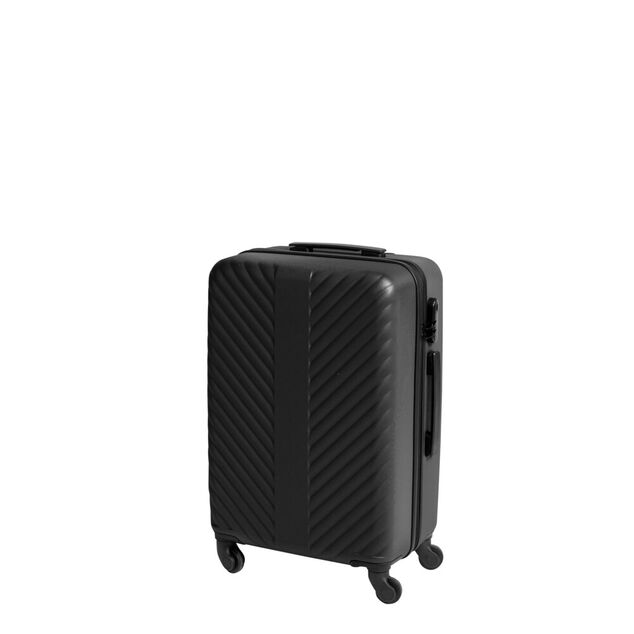 Valise trolley 77L rigide large 4 roues plastique noir 47,5x28,5xH72cm