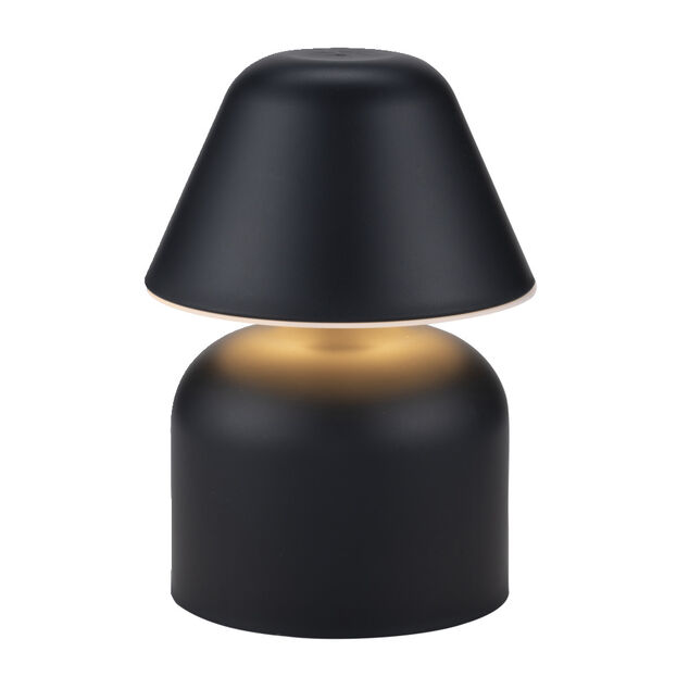 Lampe de table &agrave; poser en plastique noir &Oslash;12xH17cm
