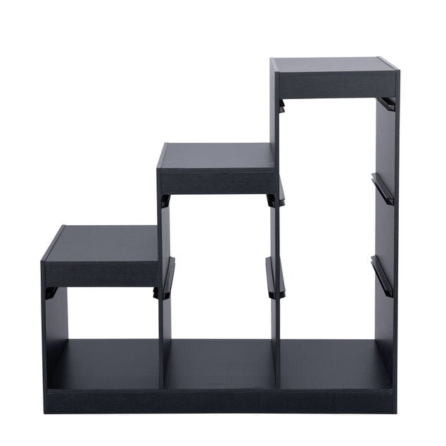 Structure de rangement en contreplaqu&eacute; blanc forme escalier 97x44xH94cm