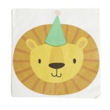 Lot de 16 serviettes motif lion papier 33x33cm