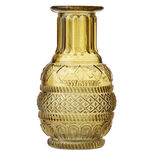 Vase rond en verre vert Ø6,5xH13,5cm