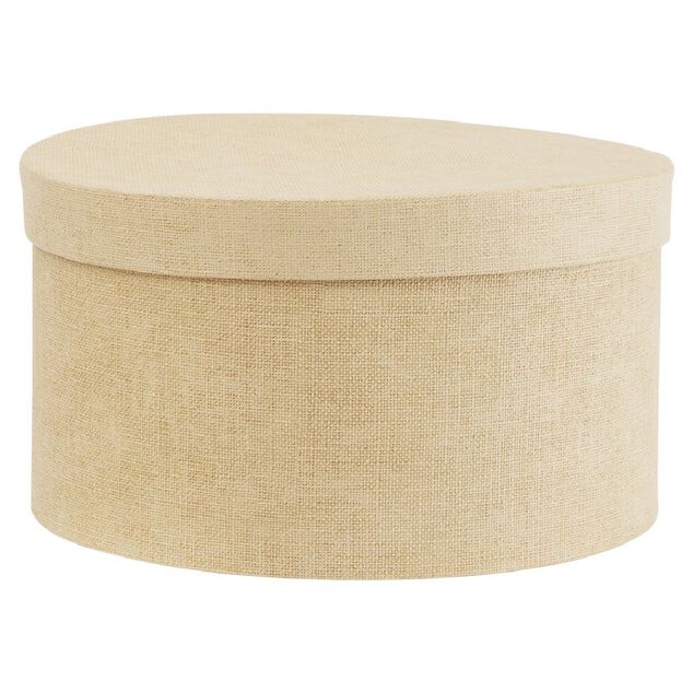 Bo&icirc;te de rangement ronde beige &Oslash;22xH12cm