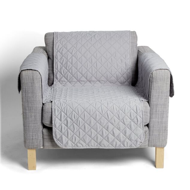 Prot&egrave;ge fauteuil L165xH179cm molleton gris fonc&eacute;