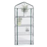 Serre 4 &eacute;tages transparent et vert 69x49xH158cm 0,33m&sup2;