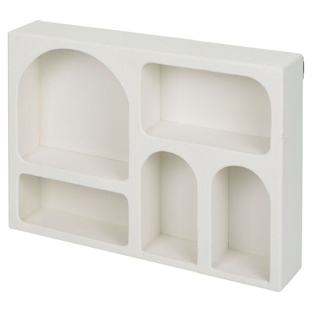 &Eacute;tag&egrave;re 5 niches bois blanc 50x9xH34cm