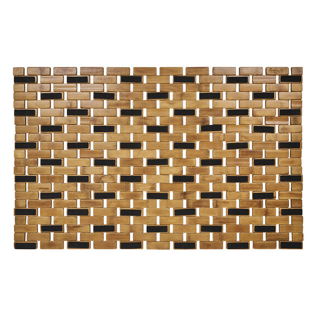 Tapis salle de bain 100% bambou marron 72x45cm