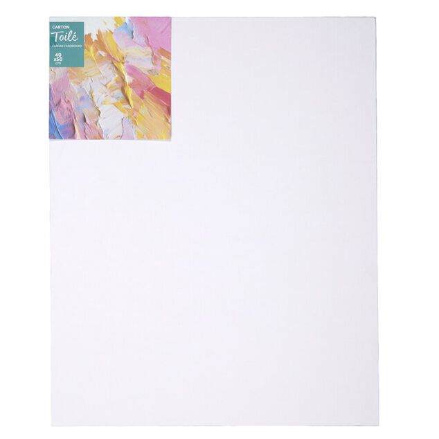 Toile &agrave; peindre carton blanc 40x50cm