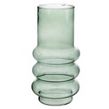 Vase en verre cylindrique base ondulée Ø13,5xH27cm (3 modèles)