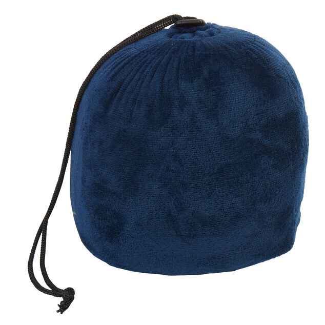 Coussin &agrave; m&eacute;moire de forme pour le cou bleu marine