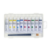 Boîte peinture acrylique 10 tubes 16ml avec 2 pinceaux