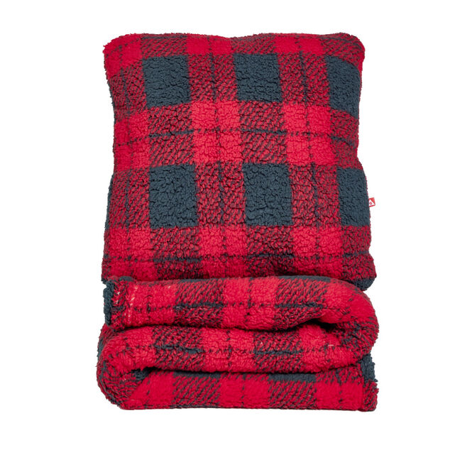 Plaid 130x160cm avec coussin 45x45cm motif tartan - 3 modèles