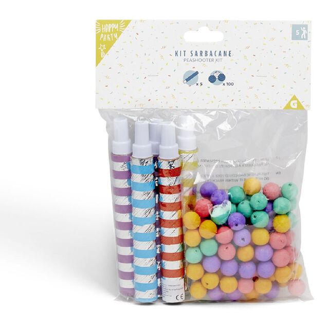 Kit sarbacane x5 avec boule papier x100