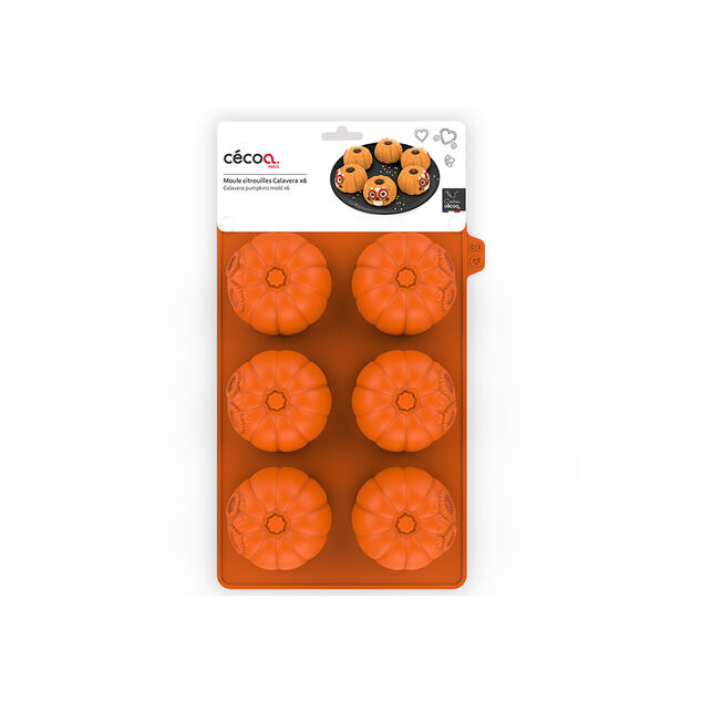 Moule en silicone 6 citrouilles Calavera 3D