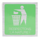 Signalétique adhésive "Respectons la nature" - 8x8 cm