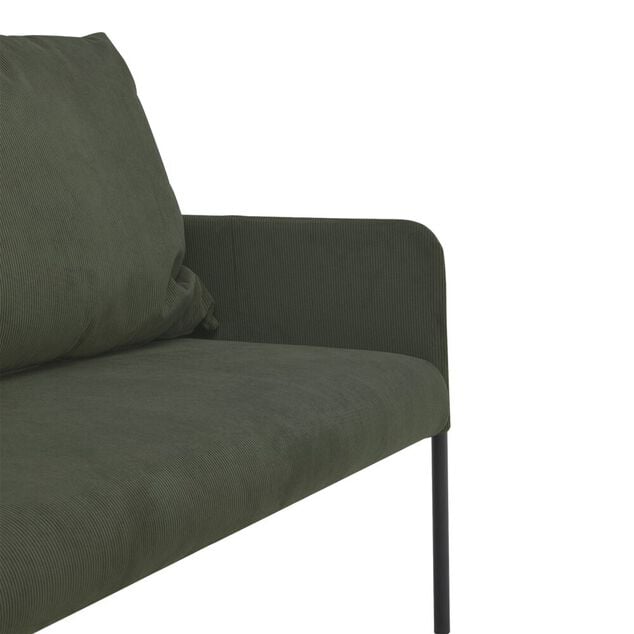 Canap&eacute; Haly 2 places tissu vert kaki 144xH96x76.5cm