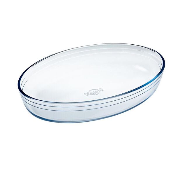 Plat &agrave; four ovale en verre extra r&eacute;sistant