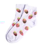 Chaussettes fille blanches motifs fraises T26/35