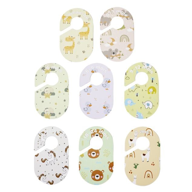 S&eacute;parateur de dressing enfant x8 motifs animaux 10xH16,50cm