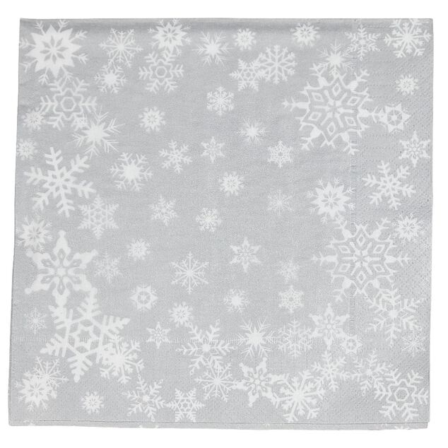 Serviette de No&euml;l en papier motif pluie de flocons x 20