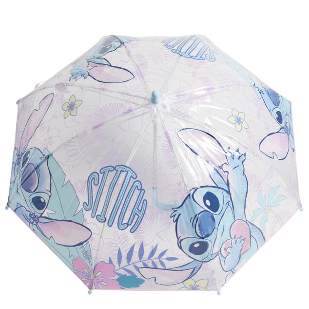 Parapluie bulle Stitch rose polyester et m&eacute;tal