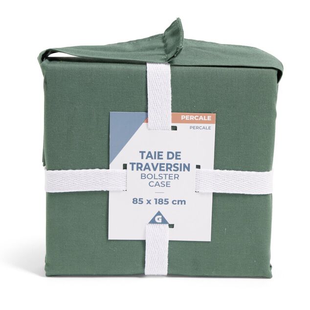 Taie de traversin 85x185cm 100% coton percale vert