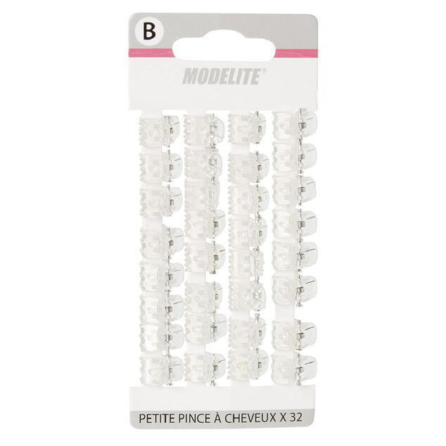 Mini pince plastique transparent x32