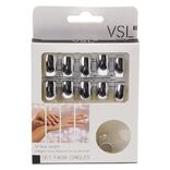 Kit de faux ongles en acrylique gris effet miroir