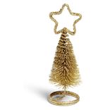 Marque place No&euml;l sapin dor&eacute; &Oslash;4xH10,5cm