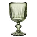Verre &agrave; pied 23cl en verre transparent vert &Oslash;8xH14,5cm