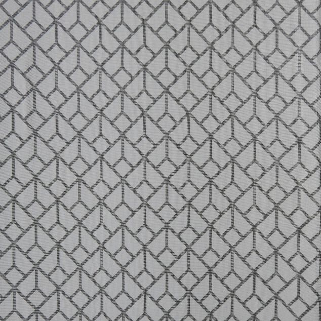 Voilage &agrave; oeillets imprim&eacute; graphique blanc 140x240cm