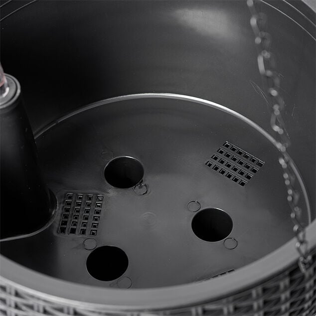 Pot suspendu effet tress&eacute; noir