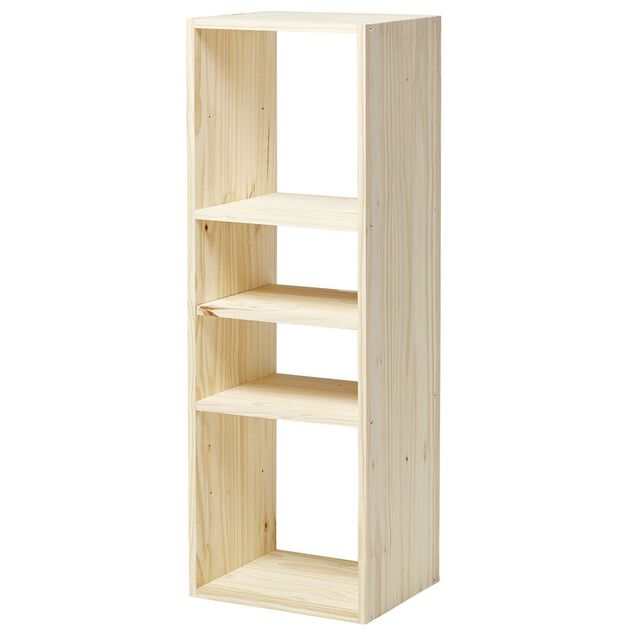 Structure Box Cube 3 cases 35x30x105cm pin naturel