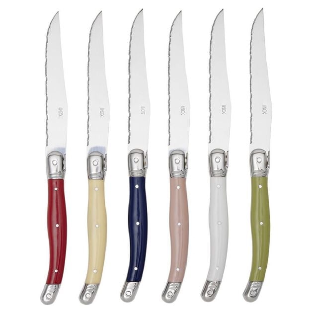 Couteau &agrave; steak inox et ABS x6