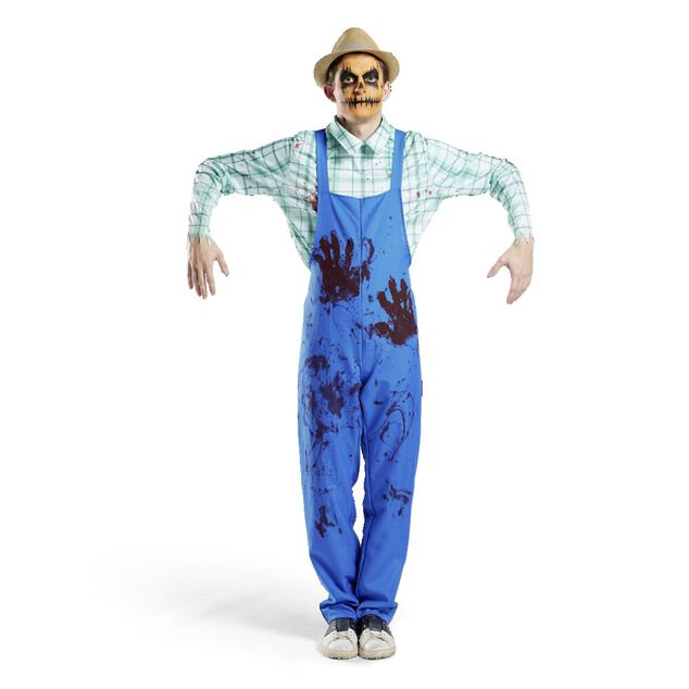 D&eacute;guisement adulte fermier assassin chemise et salopette taille unique