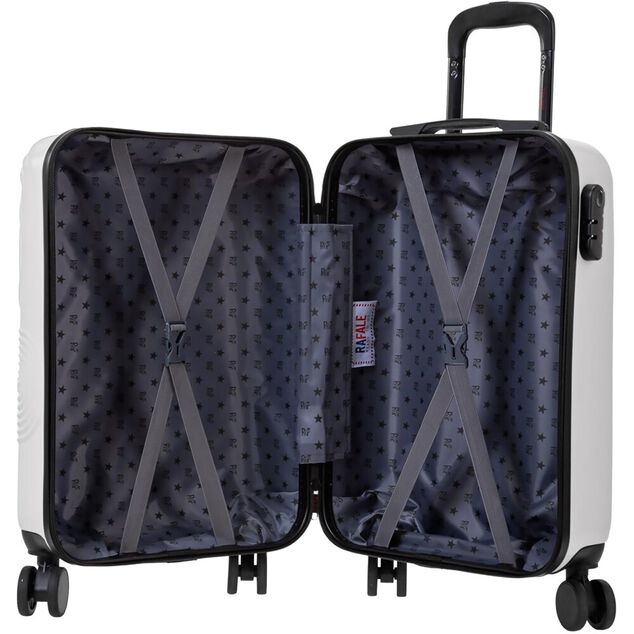 Valise cabine rigide plastique ABS blanc 45x35xH65cm