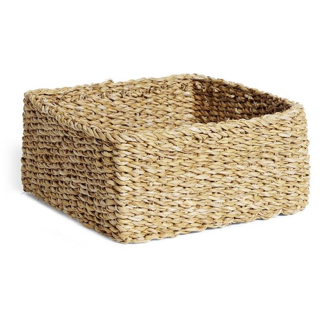 Pani&egrave;re osier carr&eacute;e grand mod&egrave;le 26x26xH12cm