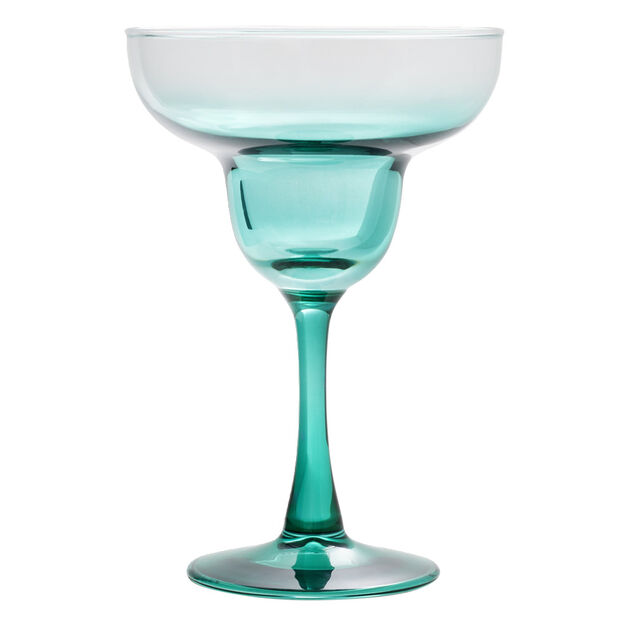 Verre à cocktail sur pied x2 en verre rose et vert 240ml