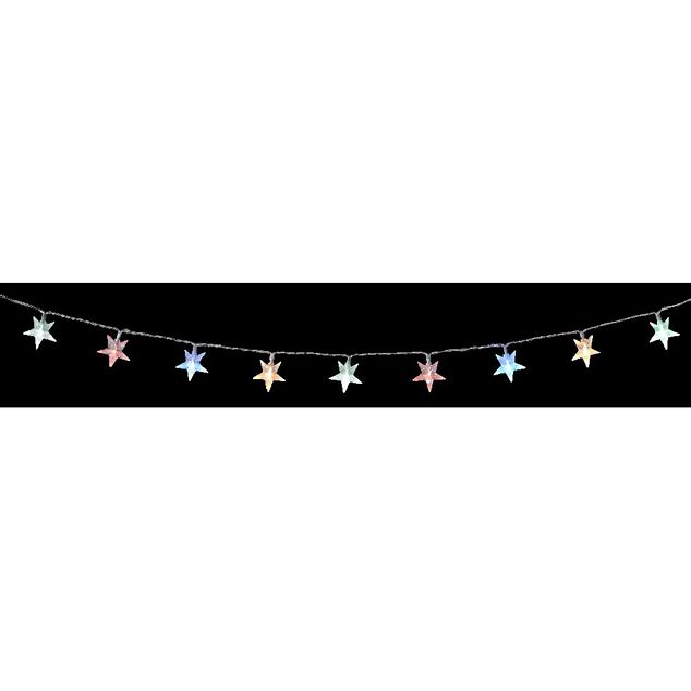 Guirlande électrique étoiles multicolores fixe L. 1 m