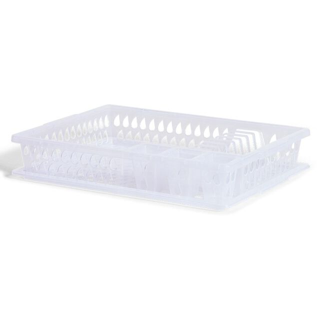 Égouttoir à vaisselle en plastique transparent