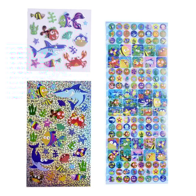 Lot de 3 planches de stickers fantaisie
