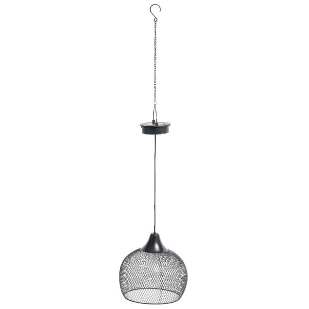 Lampe solaire 5LED &agrave; suspendre en m&eacute;tal &Oslash;18,5xH70cm