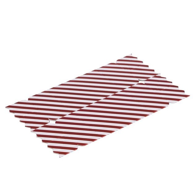 Bo&icirc;te emballage cadeaux forme bonbon de No&euml;l &agrave; monter x4 rouge et blanc
