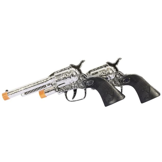 Pistolet Cow-Boy gris et noir x2