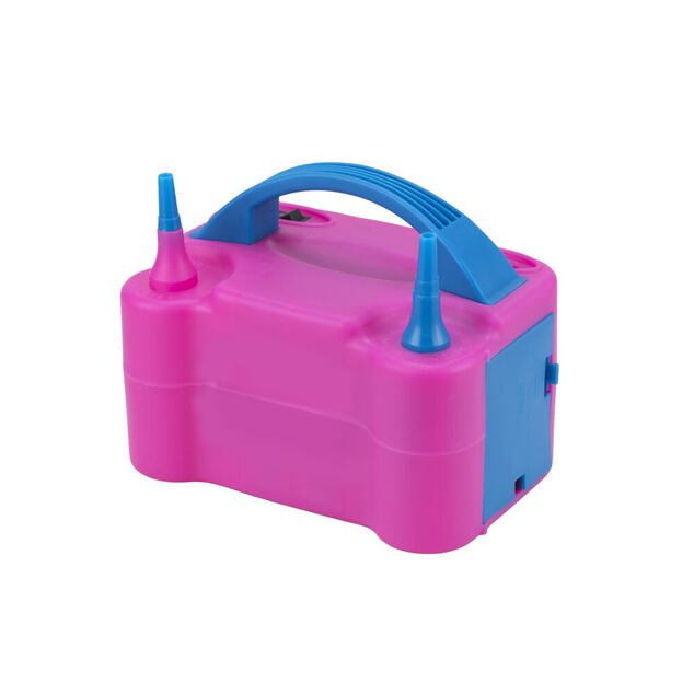 Gonfleur &agrave; ballon &eacute;lectrique 2 buses  rose et bleu 13x10xH10cm