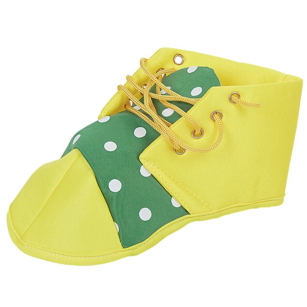 Couvre chaussure clown enfant jaune vert blanc&agrave; pois
