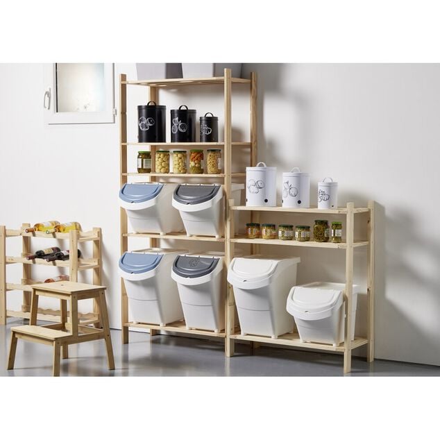 Bo&icirc;te de conservation pommes de terre m&eacute;tal noir &Oslash;18xH25.5cm