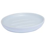 Porte-savon rond c&eacute;ramique bleu &Oslash;10xH2cm