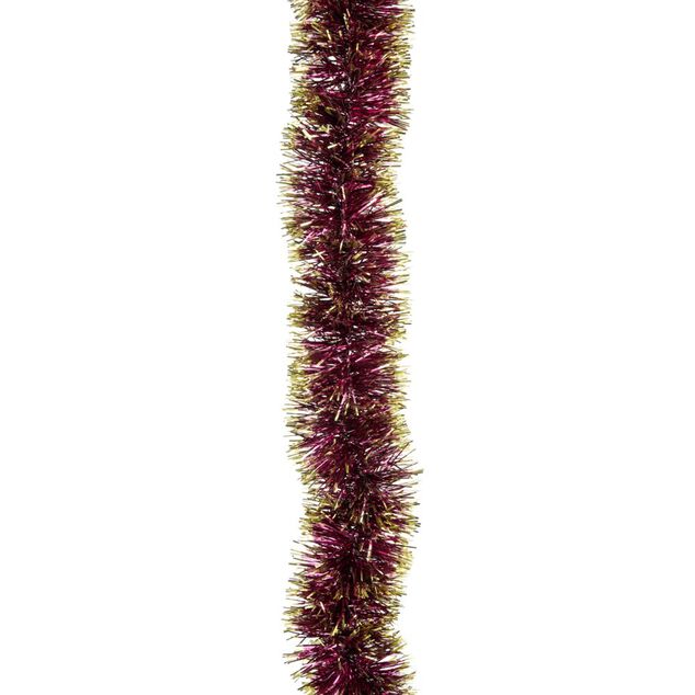 Guirlande de No&euml;l scintillante rouge bordeaux et dor&eacute; L270cm