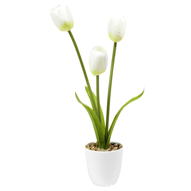 Pot de 3 tulipes artificielles Ø12xH30cm