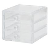 Organisateur &agrave; maquillage 3 tiroirs transparent